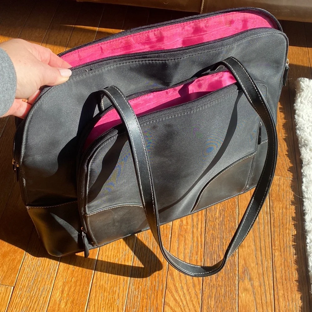 Blk bag 12x17 many pockets by Merona